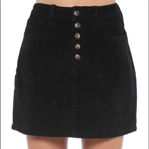 Cello (Black)  & BLACK LABEL (ROSE) Dresses & Skirts - Black High Rise Corduroy Mini Skirt